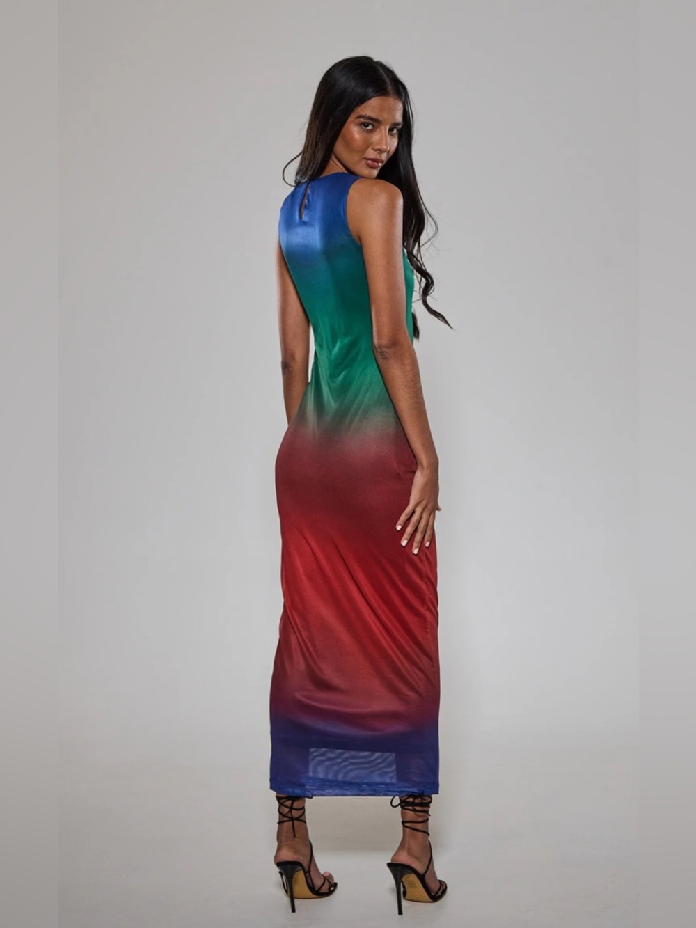 Rare London Sunset Ombre Blur Tank Maxi Vacationcore Dress 8
